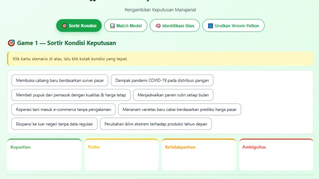 Game: Pengambilan Keputusan Manajerial